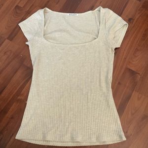 Reformation short sleeve fitted sweater top